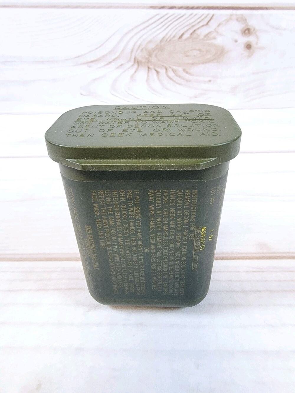 U.S. Army M258A1 Personal Decontamination Kit Empty Case 7- 82